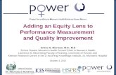 Adding an Equity Lens to Performance Measurement  and Quality Improvement