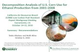 Decomposition Analysis of U.S. Corn Use for Ethanol Production from 2001-2008