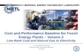 Cost and Performance Baseline for Fossil Energy Plants – Volume 3 Low Rank Coal and Natural Gas to Electricity
