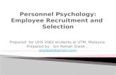 Personnel Psychology: Employee Recruitment and   Selection