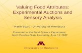 Valuing Food Attributes: Experimental Auctions and Sensory Analysis
