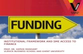 Institutional Framework and SME Access to Finance