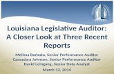 Louisiana Legislative Auditor: A Closer Look at Three Recent Reports