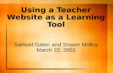 Using a Teacher Website as a Learning Tool Samuel  Gabin and Shawn Molloy March 22, 2001