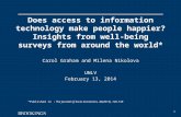 Does access to information technology make people happier? Insights from well-being surveys from around the world*