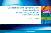Calibration and Specification Considerations When Using Modular Instrumentation