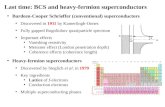 Last time: BCS and heavy-fermion superconductors