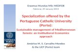 Erasmus Mundus MSc  MEDFOR Palencia , 29  January  2013 Specialization offered by the Portuguese Catholic University  (Porto):