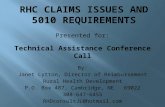 Rhc  claims issues and 5010 requirements