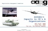 AS9104/1  Impacts to CB’s & Organizations