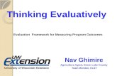 Thinking  Evaluatively Evaluation  Framework for Measuring Program Outcomes