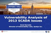 Vulnerability Analysis of 2013 SCADA issues  Amol Sarwate Director of Vulnerability Labs,  Qualys  Inc.