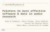Pointers to more effective software & data in audio research