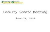 Faculty Senate Meeting June 19, 2014