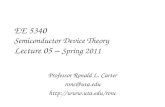 EE 5340 Semiconductor Device Theory Lecture 05 –  Spring 2011