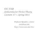 EE 5340 Semiconductor Device Theory Lecture  17  –  Spring 2011