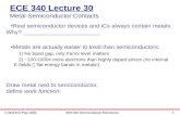 ECE 340 Lecture 30 Metal-Semiconductor Contacts