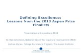 Defining Excellence:  Lessons from the 2013 Aspen Prize Finalists Presentation at Innovations 2014