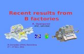 Recent results from  B factories