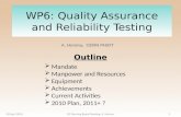 WP6: Quality Assurance and Reliability Testing