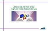 VDOE READING SOL  SHORT PRACTICE ITEMS