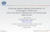 Scaling Agent-based Simulation of Contagion Diffusion over Dynamic Networks on  Petascale  Machines