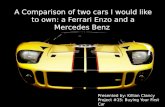 A Comparison of two cars I would like to own: a Ferrari  Enzo  and a Mercedes Benz