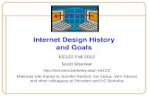 Internet Design  History and  Goals