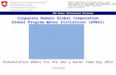 Corporate Domain Global  Cooperation Global Program Water Initiatives (GPWIs)