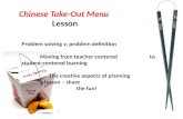 Chinese Take - Out Menu Lesson