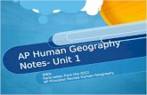 AP Human Geography  Notes- Unit 1