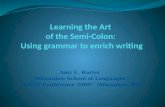 Learning the Art  of the Semi-Colon:  Using grammar to enrich writing