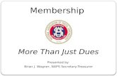 Membership More Than Just Dues Presented by  Brian J. Wagner, NAPS Secretary-Treasurer