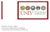 Daniel Flores, MBA Financial Aid/Veteran Affairs Counselor/VA Certifying Official