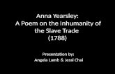 Anna Yearsley: A Poem on the Inhumanity of the Slave Trade  (1788)