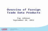 Overview of  Foreign Trade  Data Products Fay Johnson September 26,  2012
