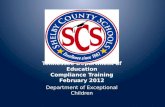 Tennessee Department of Education Compliance Training February 2012