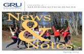 College of Allied Health Sciences News & Notes Spring 2014