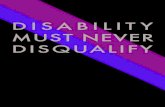 Disability Must Never Disqualify