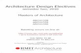 Masters of Architecture Design Electives Sem 2, 2010