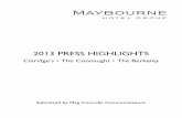 Maybourne Hotel Group Press Highlights 2013