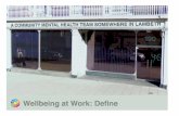 Wellbeing at Work - Define - David Singer
