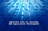 Important Info to choosing Web Application Development
