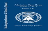 Admission Open House Program - October, 27, 2012