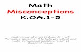 K.OA.1-5 Math Misconceptions