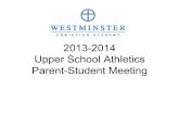 2013-2014 WCA Athletics Parent Meeting