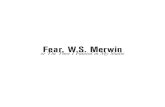 Fear by W.S. Merwin or the Time I Fainted in My Studio