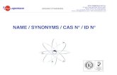 Name / Synonyms / CAS n° / ID n°