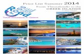 Summer price list 2014 Greek Islands