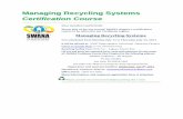 Managing Recycling Systems - Certification Course